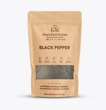 Granni's Kitchen Black Pepper pack, handcrafted with natural ingredients, free from preservatives, artificial colors, and flavors. A micro-batch, pure black pepper powder to enhance the flavor of your dishes and support wellness.