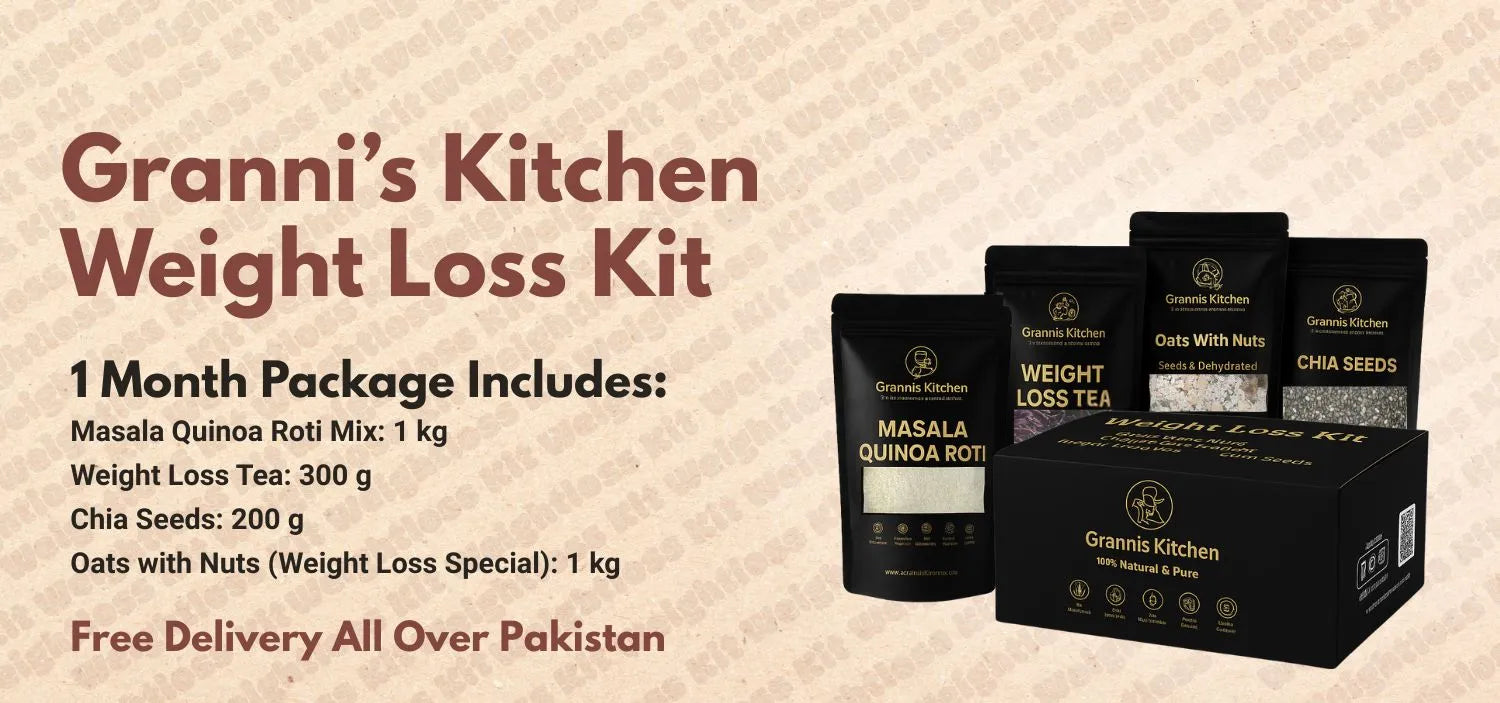 Granni's Kitchen weight loss kit packaging on a beige background