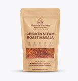 Granni's Kitchen Chicken Steam Roast Masala pack, handcrafted with natural ingredients, free from preservatives, artificial colors, and flavors. A micro-batch, pure spice mix for creating delicious chicken steam roast dishes.