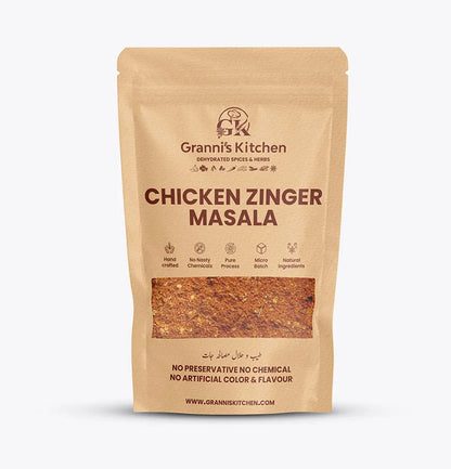 Granni's Kitchen Chicken Zinger Masala - Handcrafted with Natural Ingredients, Free from Preservatives, Artificial Colors & Flavors. Made with a Pure Process and Micro-Batch Production for Fresh and Bold Flavors. Ideal for Making Spicy and Tasty Chicken Zinger