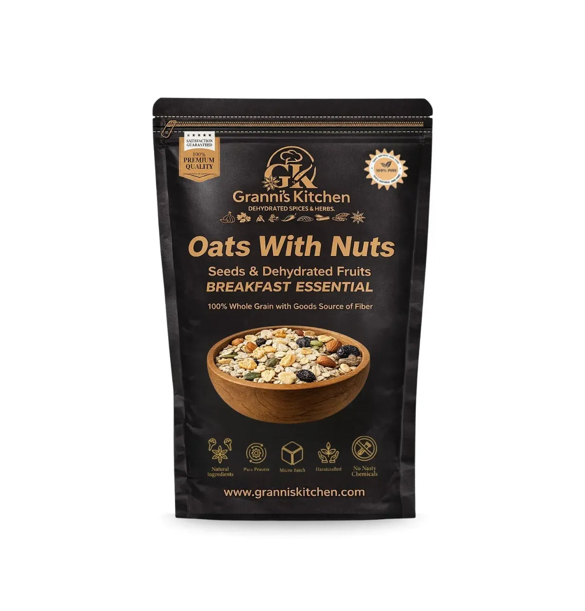 Grann's Kitchen Oats with Nuts package on a white background